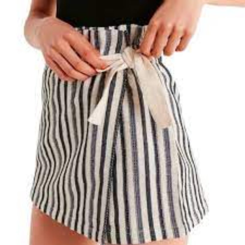 Urban Outfitters Stripe Paper Bag Skort Shorts size XS
